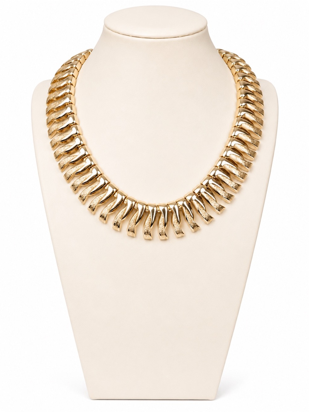 Coro Gold-Tone Sculpted Collar Necklace